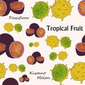 colored tropical fruits , seamless patern .